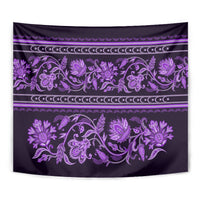 Azerbaijan Tapestry Traditional Pattern Ornament With Flowers Buta Violet - Wonder Print Shop
