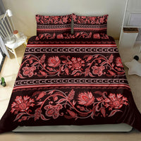 Azerbaijan Bedding Set Traditional Pattern Ornament With Flowers Buta Red LT9 - Wonder Print Shop