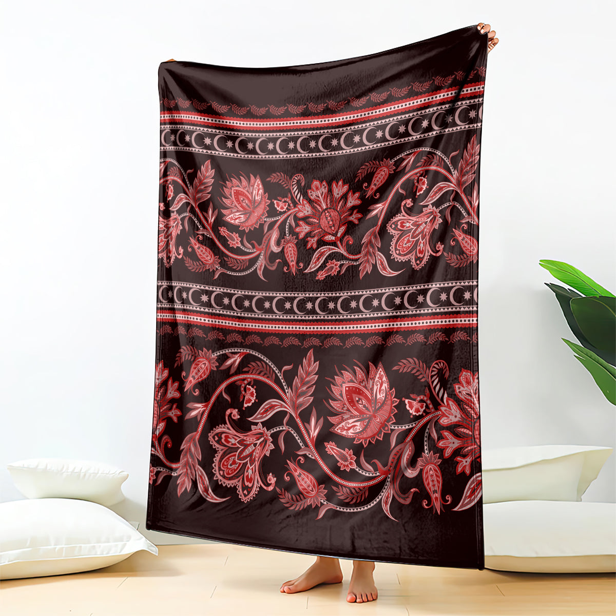 azerbaijan-blanket-traditional-pattern-ornament-with-flowers-buta-red