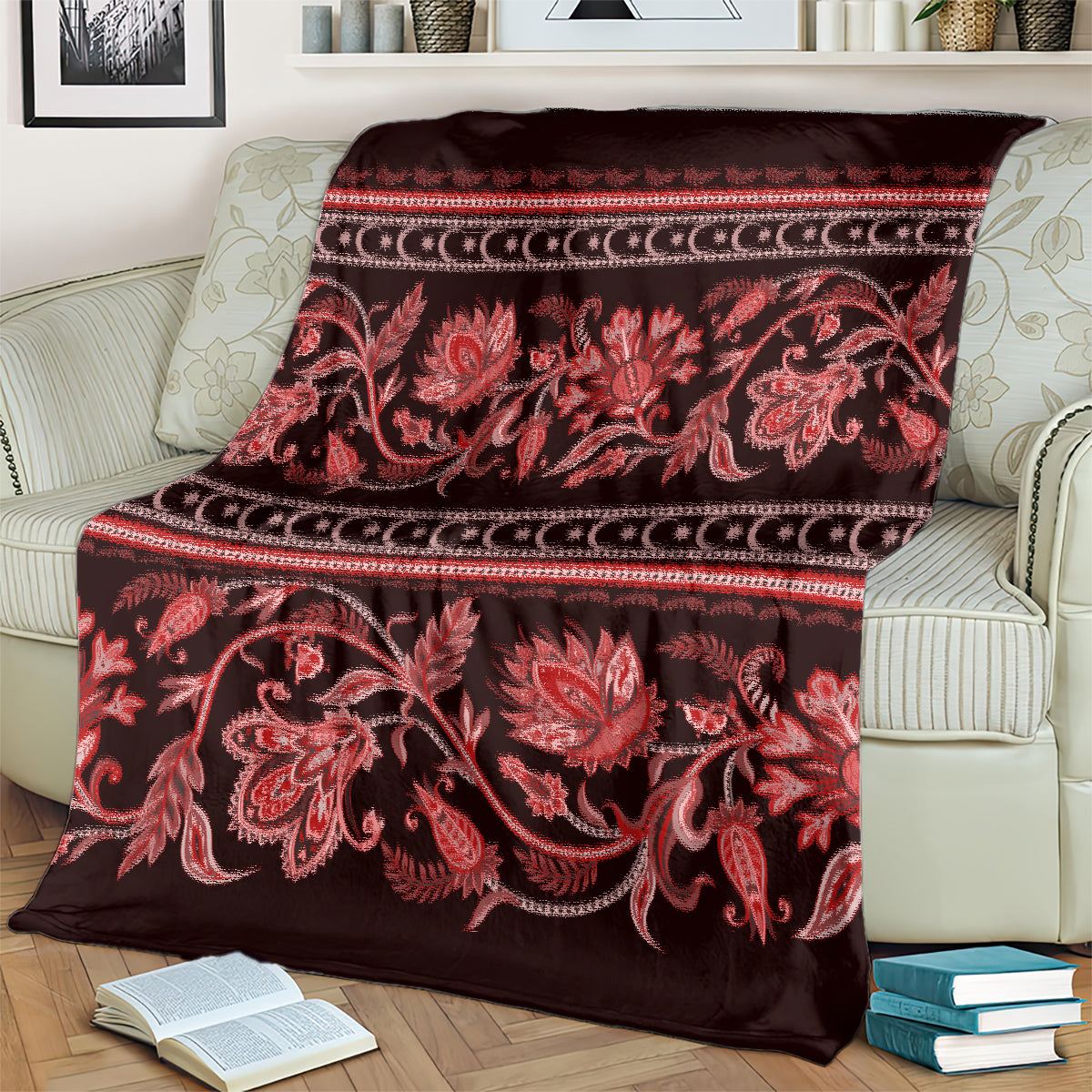 azerbaijan-blanket-traditional-pattern-ornament-with-flowers-buta-red