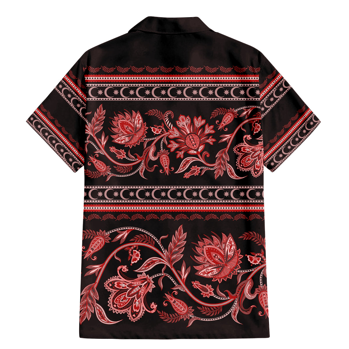 Azerbaijan Family Matching Mermaid Dress and Hawaiian Shirt Traditional Pattern Ornament With Flowers Buta Red LT9 - Wonder Print Shop