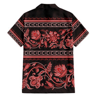 Azerbaijan Hawaiian Shirt Traditional Pattern Ornament With Flowers Buta Red - Wonder Print Shop