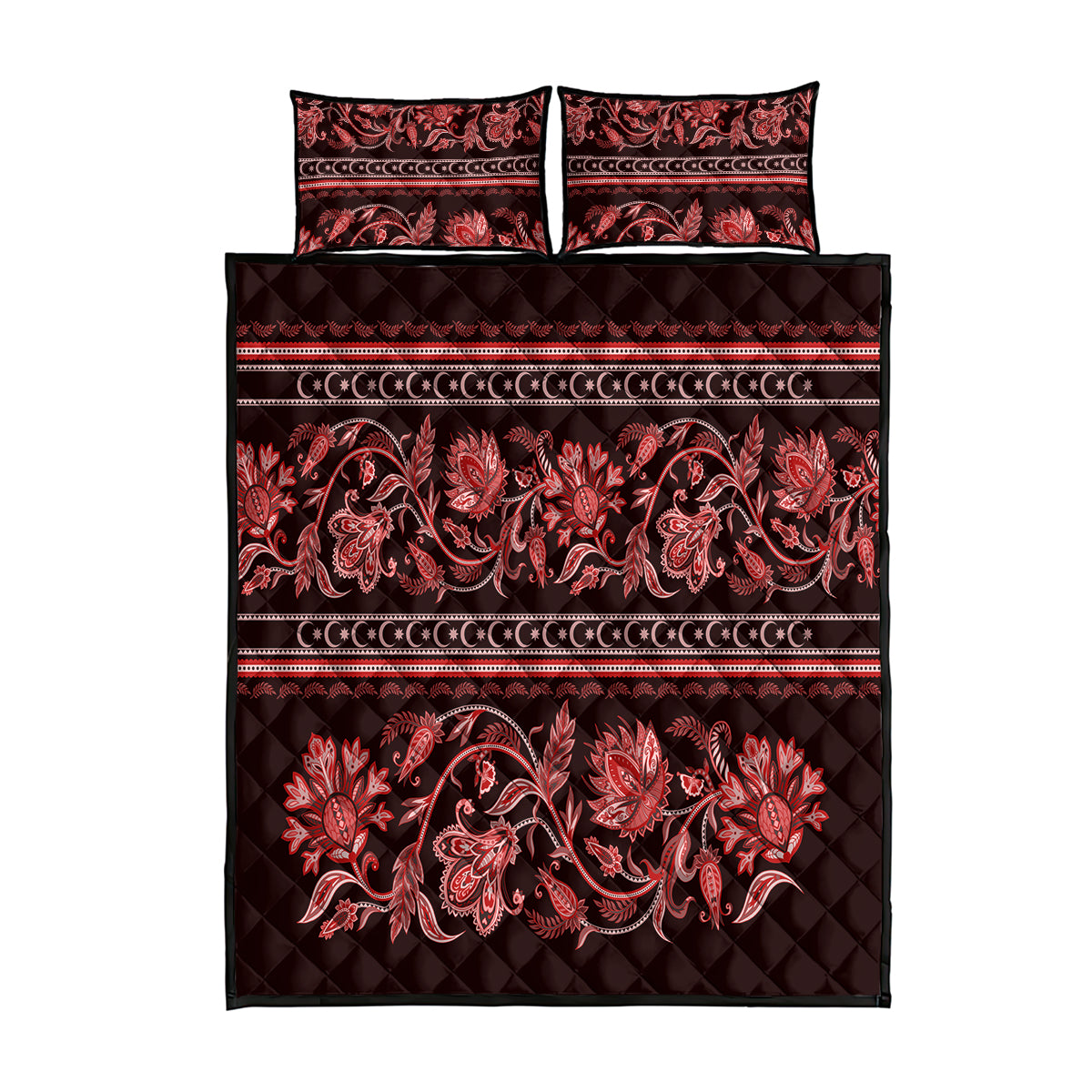 azerbaijan-quilt-bed-set-traditional-pattern-ornament-with-flowers-buta-red