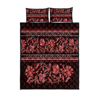 Azerbaijan Quilt Bed Set Traditional Pattern Ornament With Flowers Buta Red - Wonder Print Shop
