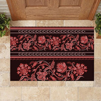 Azerbaijan Rubber Doormat Traditional Pattern Ornament With Flowers Buta Red - Wonder Print Shop