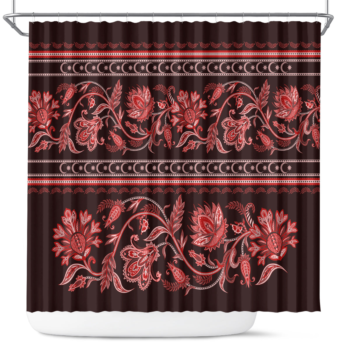 azerbaijan-shower-curtain-traditional-pattern-ornament-with-flowers-buta-red