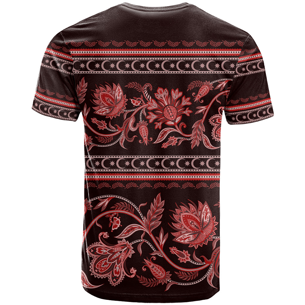 Azerbaijan T Shirt Traditional Pattern Ornament With Flowers Buta Red - Wonder Print Shop