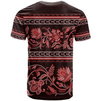 Azerbaijan T Shirt Traditional Pattern Ornament With Flowers Buta Red - Wonder Print Shop