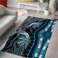 Polynesia Dashiki Area Rug Polynesia and Africa Traditional Special Together Blue LT9 - Wonder Print Shop