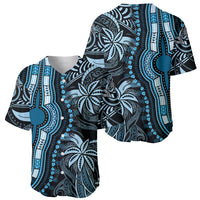 Polynesia Dashiki Baseball Jersey Polynesia and Africa Traditional Special Together Blue LT9 - Wonder Print Shop