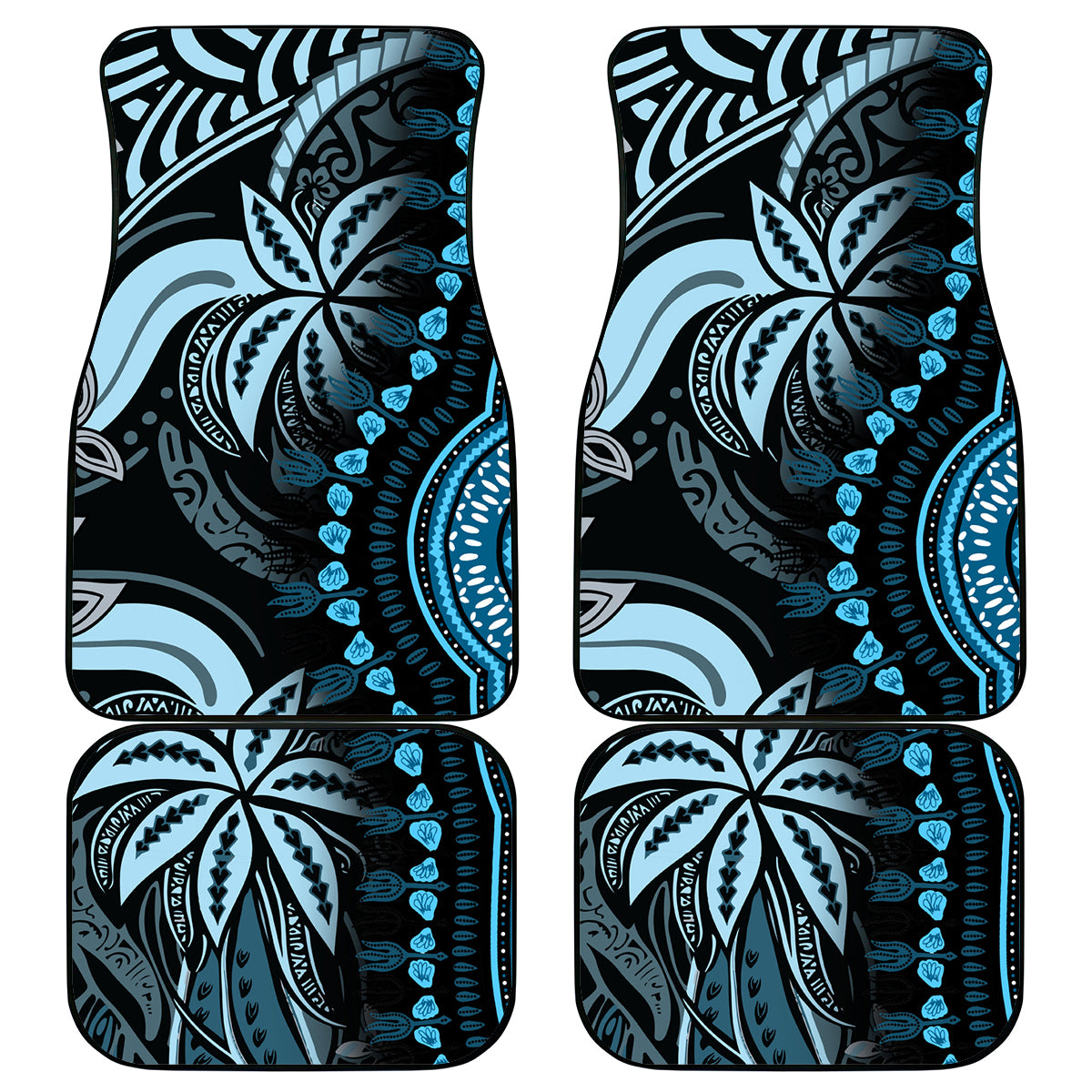 Polynesia Dashiki Car Mats Polynesia and Africa Traditional Special Together Blue LT9 - Wonder Print Shop