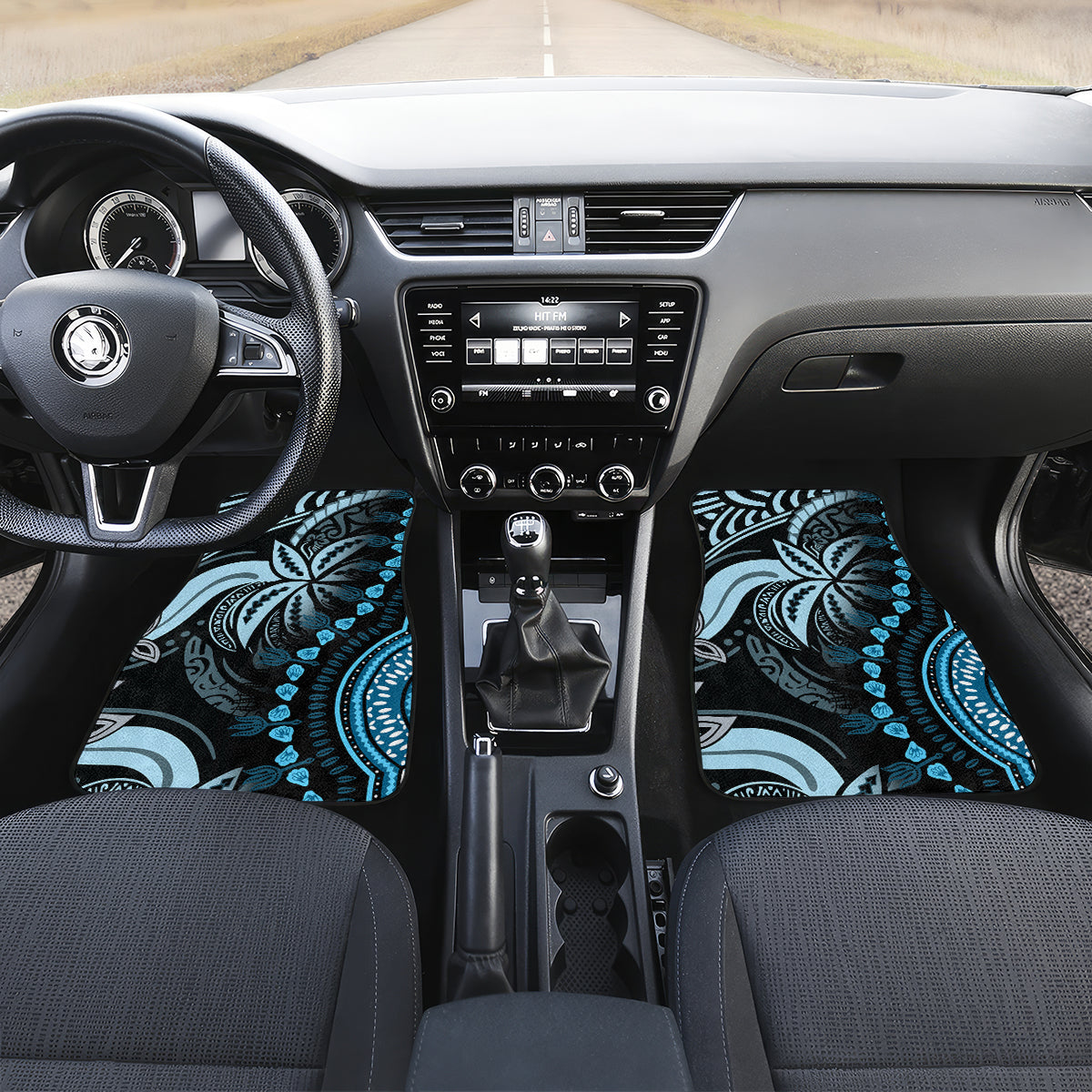 Polynesia Dashiki Car Mats Polynesia and Africa Traditional Special Together Blue LT9 - Wonder Print Shop