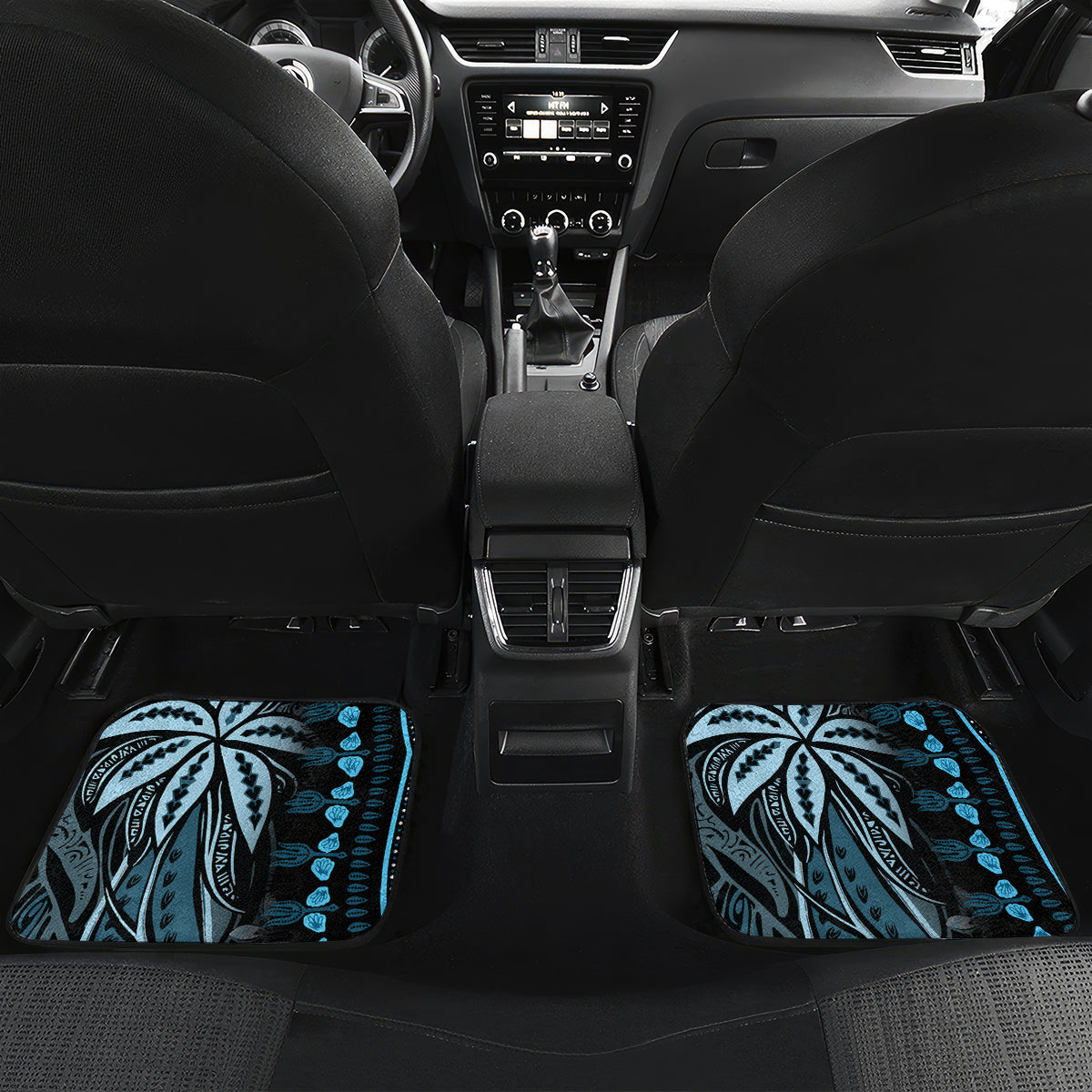 Polynesia Dashiki Car Mats Polynesia and Africa Traditional Special Together Blue LT9 - Wonder Print Shop
