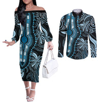 polynesia-dashiki-couples-matching-off-the-shoulder-long-sleeve-dress-and-long-sleeve-button-shirts-polynesia-and-africa-traditional-special-together-blue