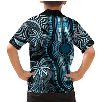 Polynesia Dashiki Family Matching Mermaid Dress and Hawaiian Shirt Polynesia and Africa Traditional Special Together Blue LT9 - Wonder Print Shop
