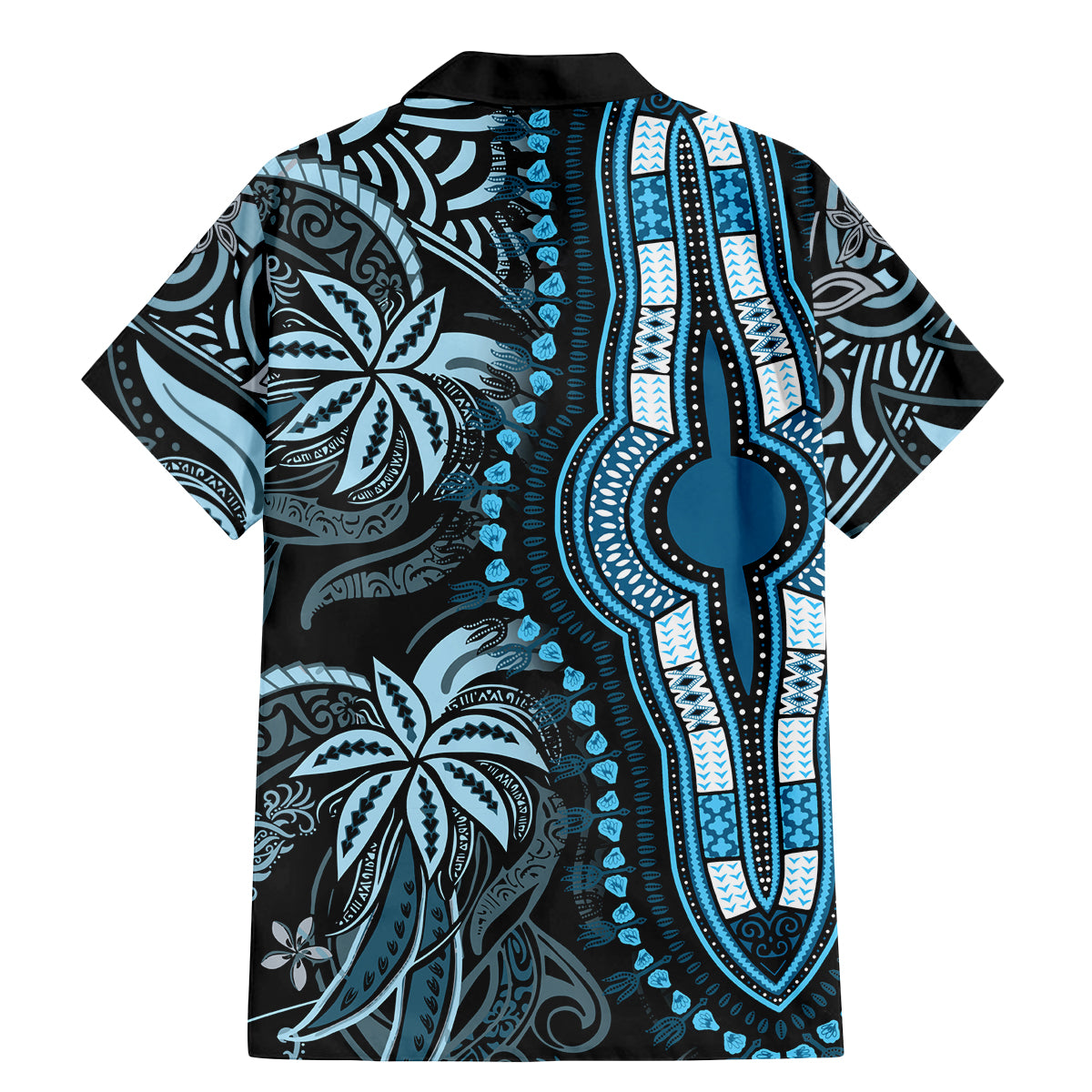 Polynesia Dashiki Family Matching Mermaid Dress and Hawaiian Shirt Polynesia and Africa Traditional Special Together Blue LT9 - Wonder Print Shop