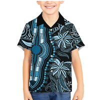 Polynesia Dashiki Family Matching Mermaid Dress and Hawaiian Shirt Polynesia and Africa Traditional Special Together Blue LT9 - Wonder Print Shop
