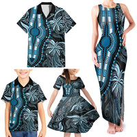 Polynesia Dashiki Family Matching Tank Maxi Dress and Hawaiian Shirt Polynesia and Africa Traditional Special Together Blue - Wonder Print Shop