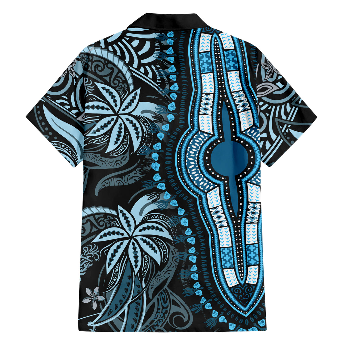 Polynesia Dashiki Hawaiian Shirt Polynesia and Africa Traditional Special Together Blue - Wonder Print Shop