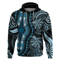 Polynesia Dashiki Hoodie Polynesia and Africa Traditional Special Together Blue - Wonder Print Shop