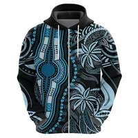 Polynesia Dashiki Hoodie Polynesia and Africa Traditional Special Together Blue - Wonder Print Shop