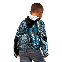 Polynesia Dashiki Kid Hoodie Polynesia and Africa Traditional Special Together Blue - Wonder Print Shop