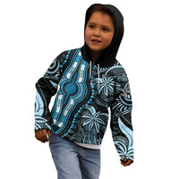 Polynesia Dashiki Kid Hoodie Polynesia and Africa Traditional Special Together Blue - Wonder Print Shop