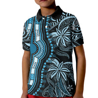Polynesia Dashiki Kid Polo Shirt Polynesia and Africa Traditional Special Together Blue - Wonder Print Shop