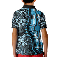 Polynesia Dashiki Kid Polo Shirt Polynesia and Africa Traditional Special Together Blue - Wonder Print Shop