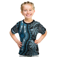 Polynesia Dashiki Kid T Shirt Polynesia and Africa Traditional Special Together Blue - Wonder Print Shop