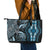 Polynesia Dashiki Leather Tote Bag Polynesia and Africa Traditional Special Together Blue - Wonder Print Shop