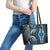 Polynesia Dashiki Leather Tote Bag Polynesia and Africa Traditional Special Together Blue - Wonder Print Shop