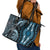 Polynesia Dashiki Leather Tote Bag Polynesia and Africa Traditional Special Together Blue - Wonder Print Shop