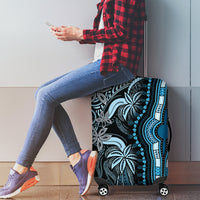 Polynesia Dashiki Luggage Cover Polynesia and Africa Traditional Special Together Blue - Wonder Print Shop