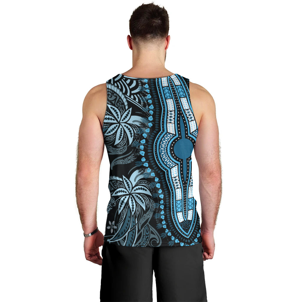 Polynesia Dashiki Men Tank Top Polynesia and Africa Traditional Special Together Blue - Wonder Print Shop