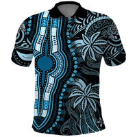 Polynesia Dashiki Polo Shirt Polynesia and Africa Traditional Special Together Blue - Wonder Print Shop
