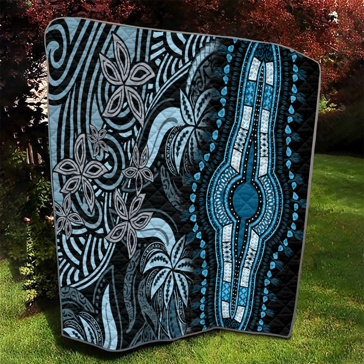 Polynesia Dashiki Quilt Polynesia and Africa Traditional Special Together Blue - Wonder Print Shop