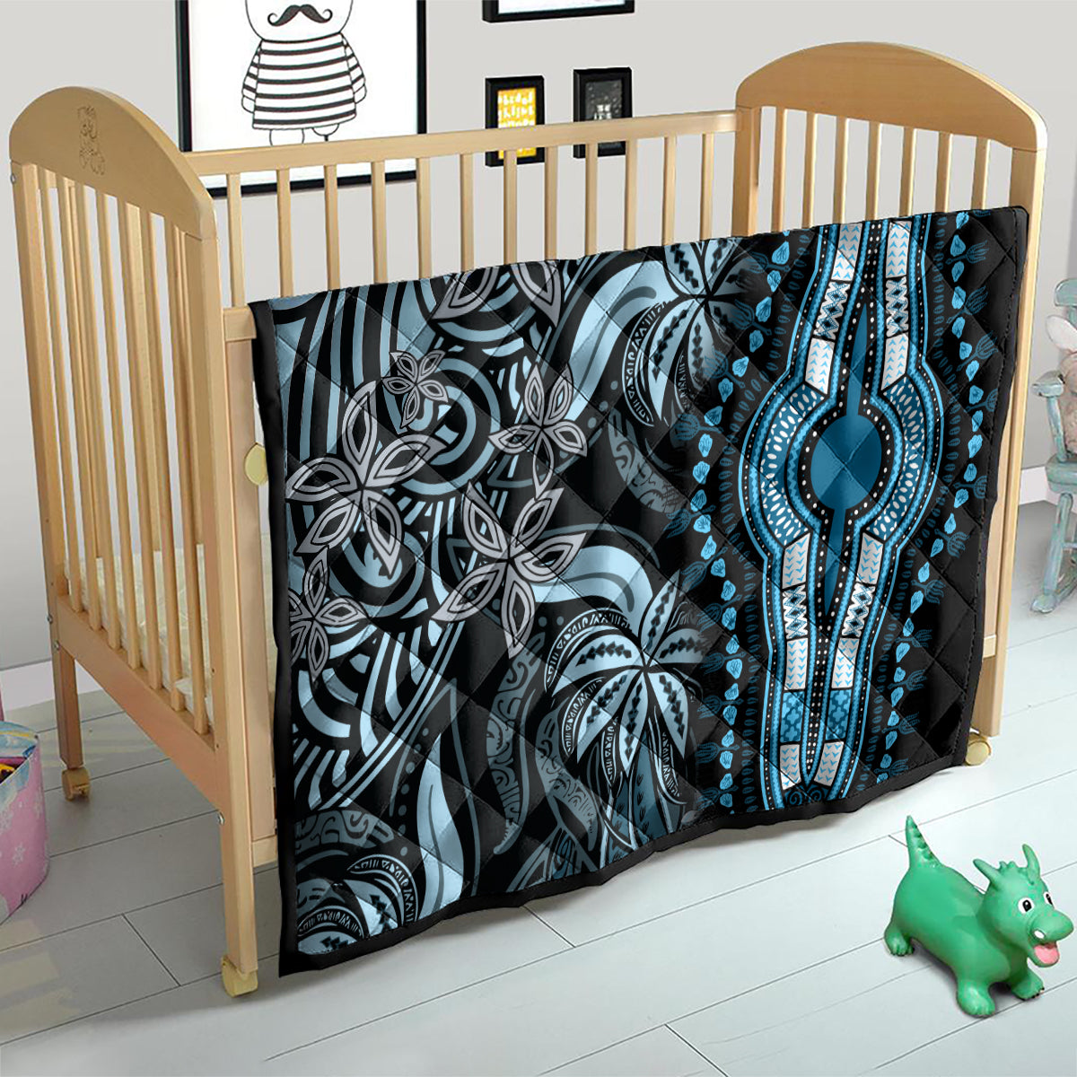 Polynesia Dashiki Quilt Polynesia and Africa Traditional Special Together Blue - Wonder Print Shop