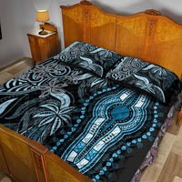Polynesia Dashiki Quilt Bed Set Polynesia and Africa Traditional Special Together Blue - Wonder Print Shop