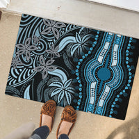 Polynesia Dashiki Rubber Doormat Polynesia and Africa Traditional Special Together Blue - Wonder Print Shop