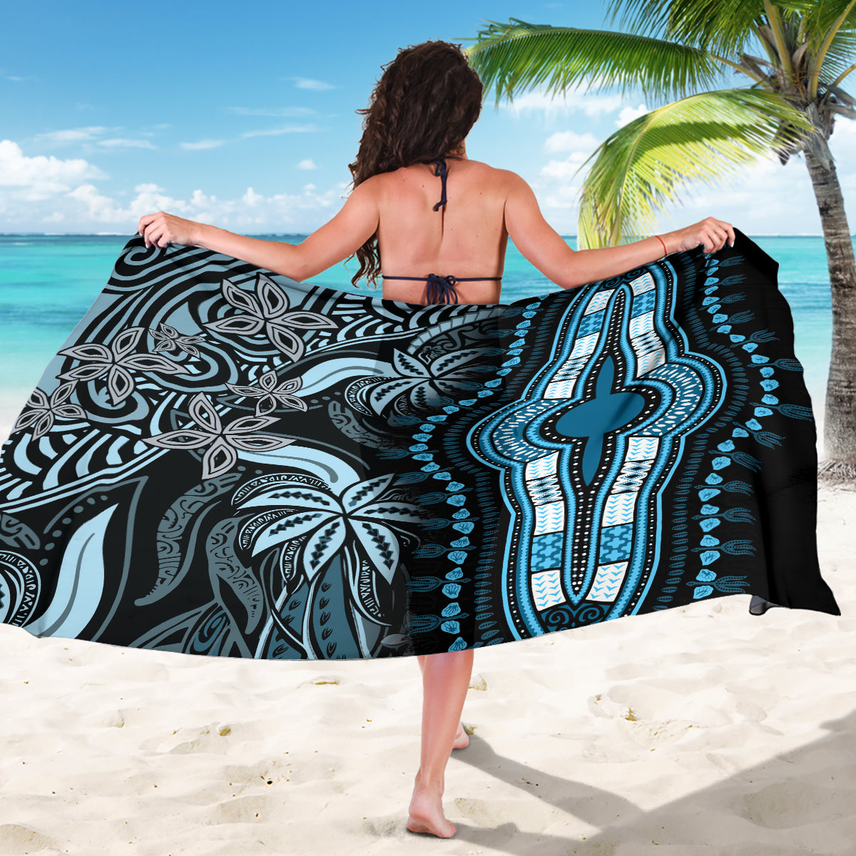 Polynesia Dashiki Sarong Polynesia and Africa Traditional Special Together Blue - Wonder Print Shop
