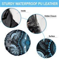 Polynesia Dashiki Spare Tire Cover Polynesia and Africa Traditional Special Together Blue - Wonder Print Shop