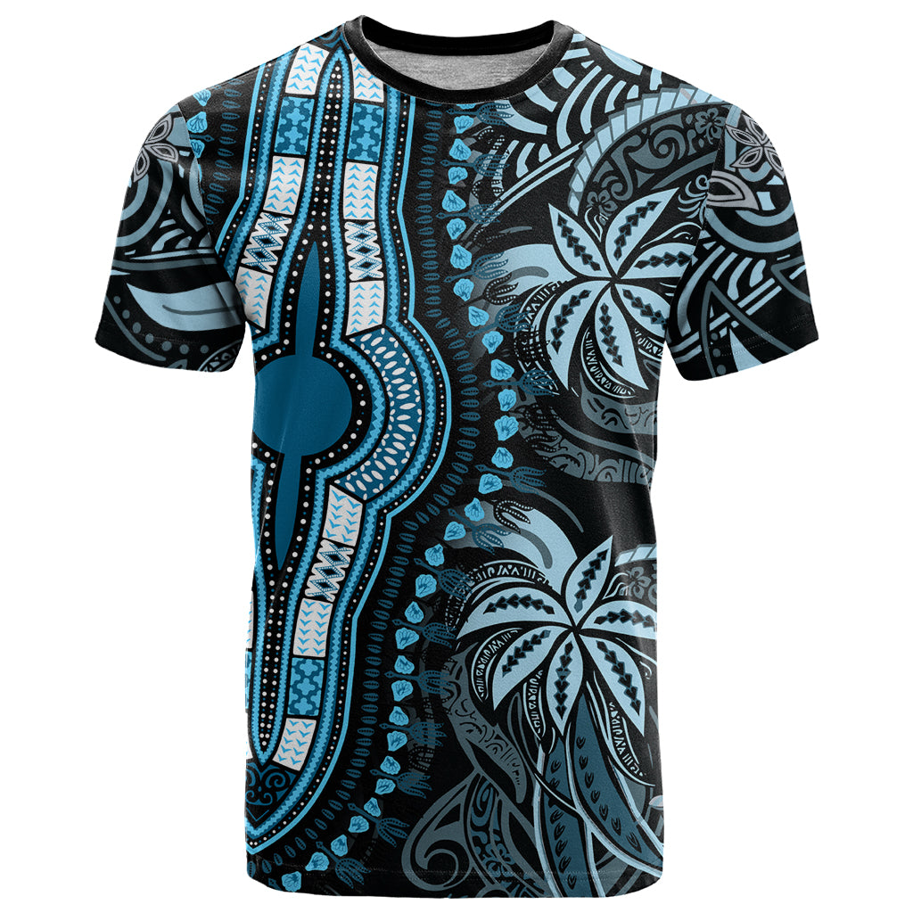 Polynesia Dashiki T Shirt Polynesia and Africa Traditional Special Together Blue - Wonder Print Shop