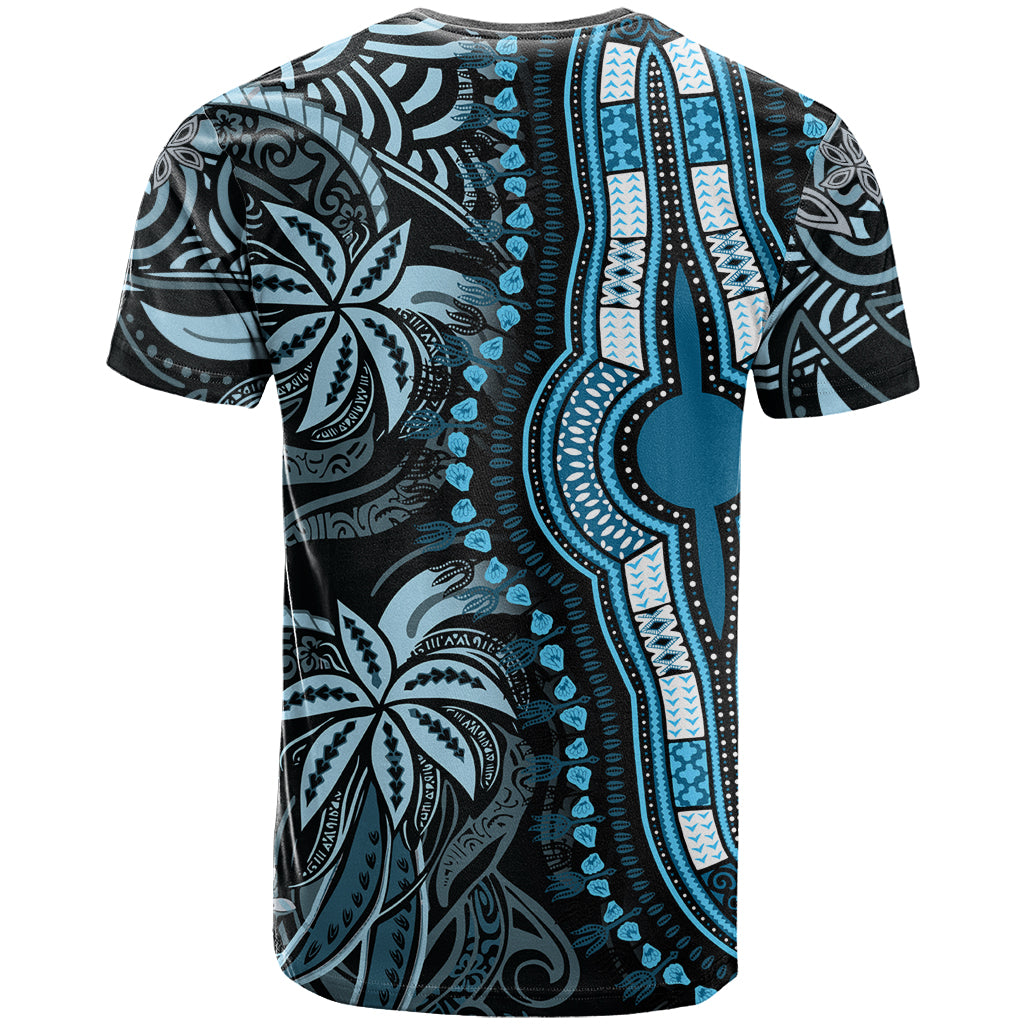 Polynesia Dashiki T Shirt Polynesia and Africa Traditional Special Together Blue - Wonder Print Shop