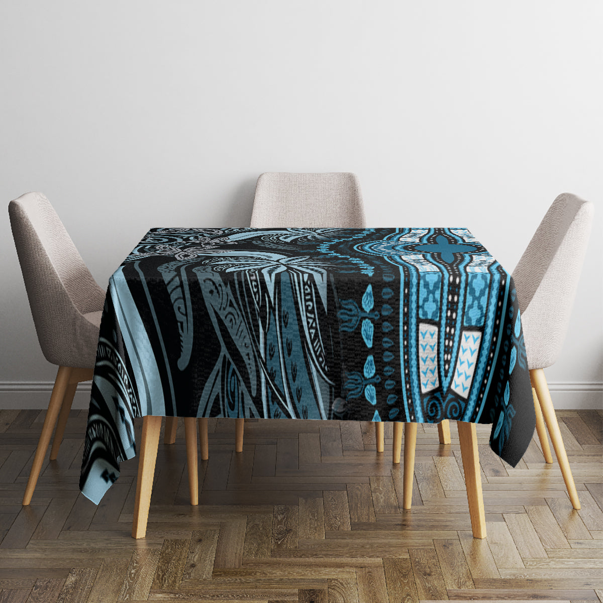 Polynesia Dashiki Tablecloth Polynesia and Africa Traditional Special Together Blue - Wonder Print Shop