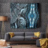 Polynesia Dashiki Tapestry Polynesia and Africa Traditional Special Together Blue - Wonder Print Shop