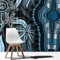 Polynesia Dashiki Window Curtain Polynesia and Africa Traditional Special Together Blue - Wonder Print Shop
