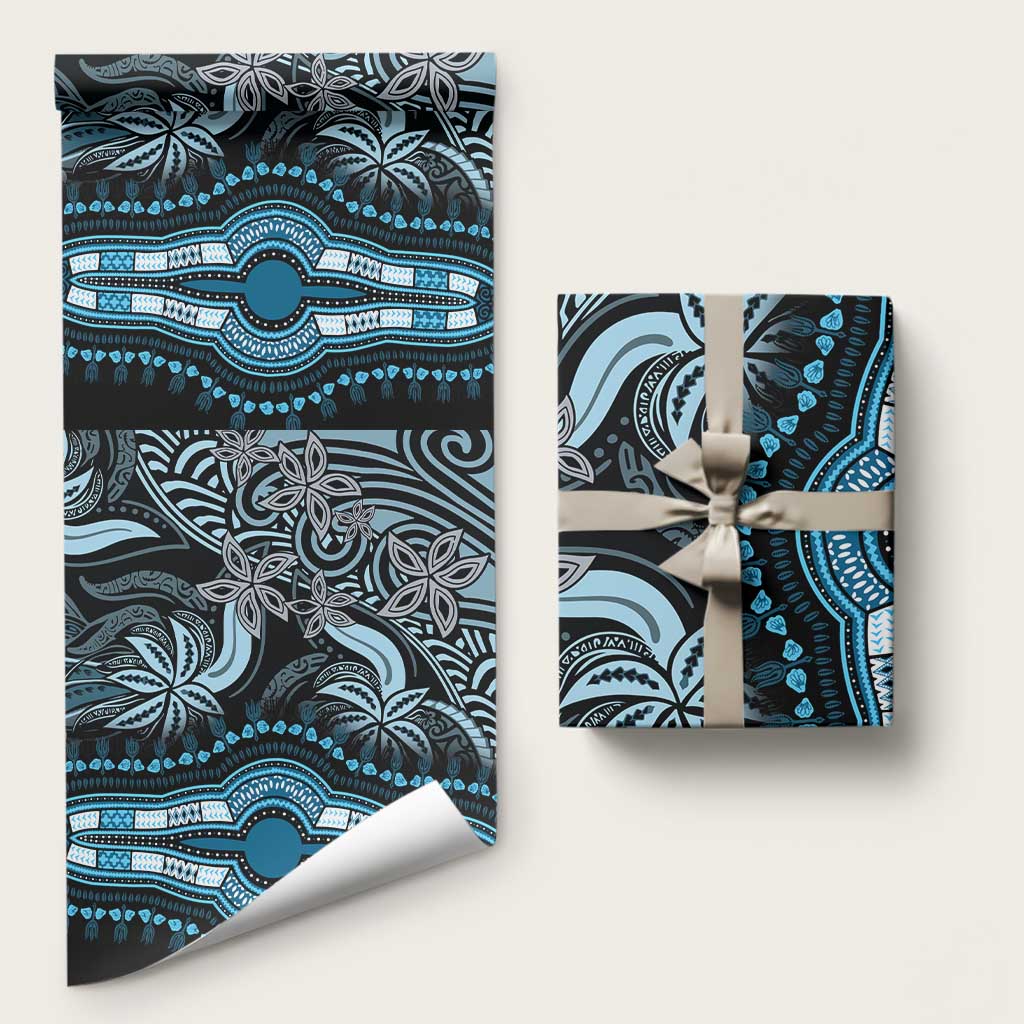 Polynesia Mixed African Dashiki Wrapping Paper Afro-pacific Culture - Blue - Wonder Print Shop