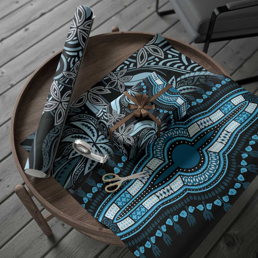 Polynesia Mixed African Dashiki Wrapping Paper Afro-pacific Culture - Blue - Wonder Print Shop