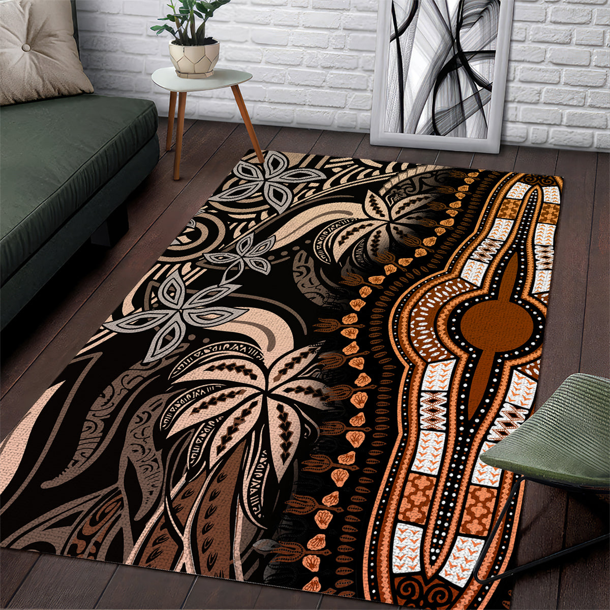 Polynesia Dashiki Area Rug Polynesia and Africa Traditional Special Together Gold LT9 - Wonder Print Shop